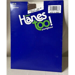 Sheer Hanes Too! Pantyhose Hosiery Sandalfoot‎ Size AB Barely There NEW Vintage